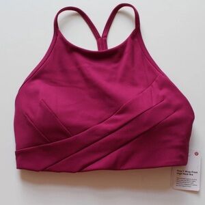 NWT Lululemon Size 4 Flow Y Wrap Front High Neck Bra MGPR Magenta Purple